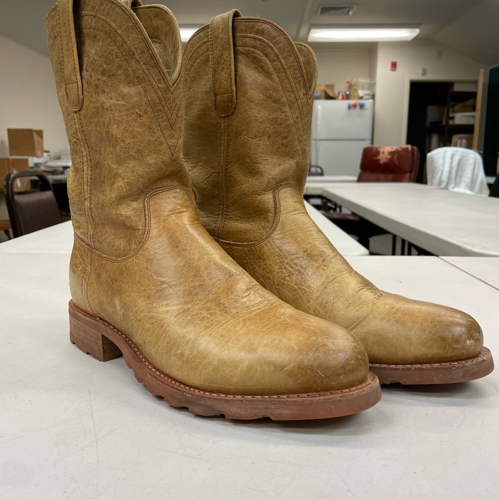 Tecovas Stockton boots 12D Wheat Bison Leather